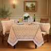 Amber Marigold Hand Block Print Square Tablecloth 54x54 Inch