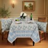 Asparagus Green Block Print Square Tablecloth 54x54 Inch