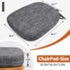 SINOSSO Thickened 2.5" Dining Chair Cushion, Soft Blended High Density Support Foam Kitchen Seat Cushion with Ties, U-Shaped Non-Slip Indoor Chair Pad, 16.5" x 16", 1 PCS, Light Gray
