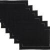 Signature Linen™ by D'Moksha, 100% Pure Linen Black Placemats 14 x 19 Inch