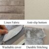Bench Cushions for Indoor Furniture Non Slip Foam Kitchen Dining Chair Pad Bay Window Seat Cushion with Zipper 36 x 16 inch, Khaki