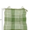 Arlee Chair Cushions for Dining Chairs, Set of 2 - Fiber Filled Chair Pads, Plaid Woven with Tiebacks - Durable Thick Seat Cushions for Kitchen, Office, Patio, 16”L x 16’’W - Olive