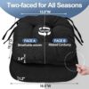 BUYUE 2-in-1 Chair Cushion for Dining Chair – Detachable Double-Layer, Use as 2 Seat Pads or 1 Extra-Thick Pad, Latex Foam, Non-Slip, Black