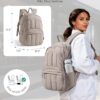 Side profile showing the organized exterior compartments and side pockets of the BAGSMART travel backpack.