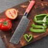 Ergonomic octagonal copper mesh resin handle of the SANMUZUO professional kitchen knife.