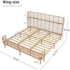 Side profile of the Christopher Knight Home boho rattan king bed showing the sturdy metal frame and platform base.