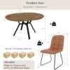Close-up of the 1.57-inch thick walnut MDF tabletop surface with waterproof finish and metal legs