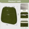 Bottom view showing the non-slip dot backing and secure ties on these 17x16 inch dining chair pads.