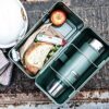 Side profile of the Stanley 10qt lunch box showing the sturdy top handle for easy carrying.