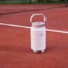 Side profile of the Stanley IceFlow jug highlighting the sturdy easy-carry handle and fence hook.