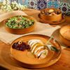 Stackable dinner plates and salad plates from the terracotta dinnerware set