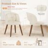 LUE BONA Dining Chairs Set of 6 with Lumbar Support, Linen Color