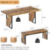 70.8" Wooden Dining Table with 2 Benches Kitchen Table and Chairs