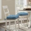 Kitchen Chair Cushions Set of 4, Dual-Layer Memory Foam Dining Chair Cushions, Patented Design Seat Pads with Ties, 16.5 x 16.5 x 3.5in, 4 Pack, Denim Blue