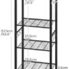 5-Tier Pot Rack, Floorstanding Pots and Pans Organizer, Kitchen Bakers Rack, Kitchen Island Table, Pots and Pans Organizer, Storage Stand, for Living Room, Rustic Brown and Black TPR16BF