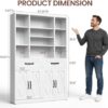 71" Pantry Cabinet with Adjustable Shelf and Drawers, Tall Kitchen Pantry Storage Cabinet with Microwave Stand, Metal Hutch Cabinet with Doors for Dining Room, Living Room, White