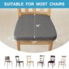 IASEAHK Chair Cushions for Dining Chairs Set of 4, Non Slip Kitchen Chair Pads, 17" x 16" x 2", Indoor Dining Chair Cushions with Ties, D-Shaped Seat Cushions for Kitchen Chairs, Dark Grey