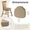 Chair Cushions for Windsor Chairs Set of 6 Beige 16.5"x15.5"