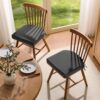downluxe Chair Cushions for Dining Chairs, Memory Foam Linen Kitchen Chair Pads with Ties, Waterproof, Stain-Resistant and Washable Cover, 17" x 16" x 2.5", Dark Grey, 4 Pack