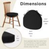 Chair Cushions for Windsor Chairs Set of 2 Black 16.5"x15.5"