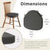 Chair Cushions for Windsor Chairs Set of 2 Dark Grey 16.5"x15.5"
