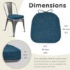 Navy 14x14 Non-Slip Chair Cushions for Metal Dining Chairs 4pc