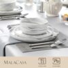 Side profile view of the 26 oz cereal bowls included in this stylish grey dinnerware set for 4