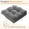 MAGIC ELEPHANT Chair Cushions for Dining Chair, Shredded Memory Foam Kitchen Chair Cushions Set of 4, Non-Slip Thick Dinning Room Chair Pads Seat Cushions, 15.5" x 15.5" x 4" (Grey)