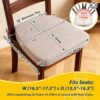 AAAAAcessories D-Shaped Chair Cushions, 2" Thick Dining Chair Pads with Ties and Removable, Machine-Washable Cover, 17" x 16", Set of 4, Oatmeal Beige