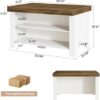 Tribesigns 55" Kitchen Island with Storage & Seating (Rustic Brown & White)