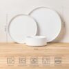 Full view of the 12-piece ceramic dinnerware set for 4, including plates, salad plates, and cereal bowls.