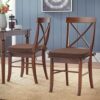 Dining Chair Cushions Set of 4, Non-Slip Kitchen Chair Cushions with Detachable Straps and Machine Washable Cover, 4 Pack, 17x16x2in, Brown