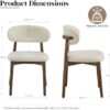 Farmhouse Dining Chairs Set of 4, Mid Century Modern Dining Room Chairs, Chenille Upholstered Kitchen Kitchen Chairs for Living Room Restaurant Cafe, Dark Walnut/Beige (Sparkle)
