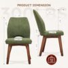 Dining Chairs Set of 4, Upholstered Kitchen Chairs, Green
