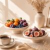 Natural Travertine Fruit Bowl for Kitchen Counter 10.2"