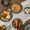 Stoneware Dinnerware Sets for 4, 12pcs Plates and Bowls Sets Dishes