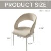 Beige Dining Chairs Set of 4, Upholstered, Metal Legs