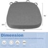 BUYUE Thickened 2.5" Dining Chair Cushions Set of 4, U-Shape High Density Foam Comfortable Chair Pads for Kitchen, Slip Resistant Indoor Seat Cushions (4 PCS, Dark Gray)