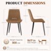 Modern Dining Chairs Set of 4, PU Leather Dining Room Chairs, Upholstered Kitchen Chairs with Ergonomic Backrest & Sturdy Metal Legs, Perfect for Dining Room, Living Room, Brown