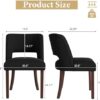 Dining Chairs Set of 4,Modern Dining Room Chairs with Thick Cushions,Linen Upholstered Kitchen Dining Chairs with Wood Legs for Kitchen Dining Room Living Room,Black