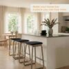 SWEMSTAR Chair Cushions - 15"*17" Kitchen Dining Chair Pads Foam Seat Cushion for Chairs Barstool Cushions Non Slip Seat Pad Set of 6 - Black