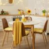 Geetery 4 Pack Chair Cushions, 16" x 15",Yellow and White,Plaid