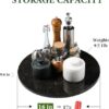 16'' Marble Lazy Susan for Kitchen Counter, Black Marble Turntable for Dinning, Lazy Susans Organizer for Cabinet, Serving Rotation Spinning Tabletop Organizer Swiveling, Spice Rack Storage