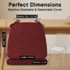 D-Shaped Chair Cushions Set of 4, Chair Pads with Ties, 18" x 17"