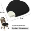 Windsor Chair Cushions Set of 6, Farmhouse Kitchen Seat Cushions, Non Slip Chair Pads for Dining Room, 6 Pack, 17 x 15.5 inches, Black