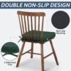 Basic Beyond Chair Cushions for Dining Chairs 6 Pack, Kitchen Chair Cushions with Ties and Non Slip Backing, 16 x 16 inches Chair Pads for Dining Chairs (Forest Green)