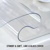 Clear Table Protector 36 x 60 Inch, 2mm Plastic Table Cover
