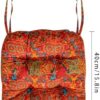 ELEFOCUS Farmhouse Floral Print Chair Cushions with Ties U-Shaped Soft Comfortable Chair Pads Non Slip Seat Cushions for Indoor Dining Room and Kitchen Chairs (4, Boho Orange)