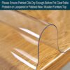Wadrac Multisize Plastic Clear Table Cover Protector-1.5mm Thick 42x82 inch Non-Slip for Kitchen Wood Grain Vinyl Transparent Table Cover Plastic Protective Pad for Dining Room Table,Gaming Desk