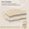 Cozyide Chair Cushions for Dining Chairs, 17" x 17" Non-Slip Kitchen Chair Pads with Adjustable Ties, Indoor Chair Cushions for Dining Room, Ivory (Pack of 4)
